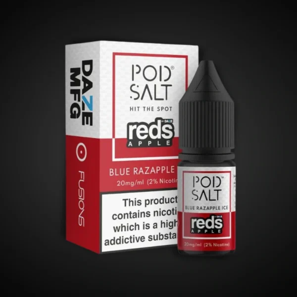POD SALT BLUE RAZAPPLE ICE FUSIONS 10ML NICOTINE SALT E-LIQUID
