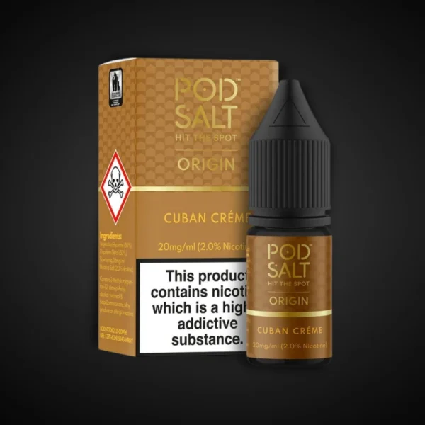 POD SALT ORIGIN CUBAN CREME 10ML NICOTINE SALT E-LIQUID